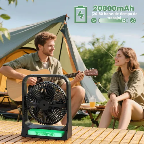Vista 4 de Ventilador recargable de 20800 mAh, ventilador de viaje de hasta 80 horas