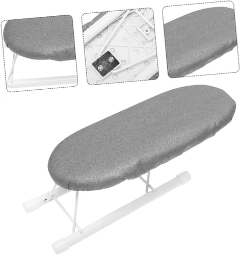 Vista 8 de Cómoda tabla de planchar, mini estante de planchado, taburete plegable para el hogar, fácil de limpiar