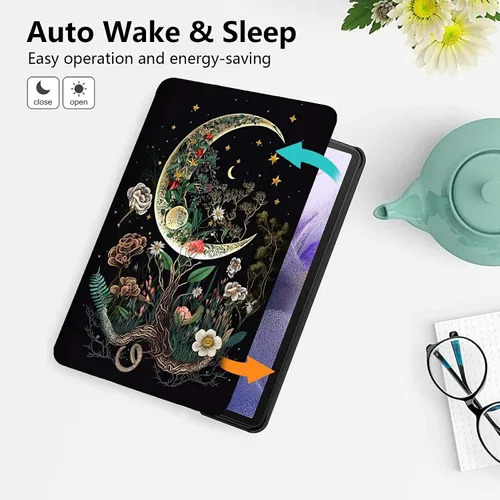 Vista 18 de Funda para tablet Fire 7 (12ª generación, versión 2022), delgada, a prueba de golpes, delgada, de piel sintética, con función de apagado/encendido