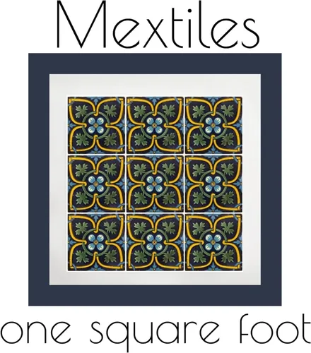 Vista 2 de Cerámica Talavera Azulejo Mexicano 4x4, 9 Piezas