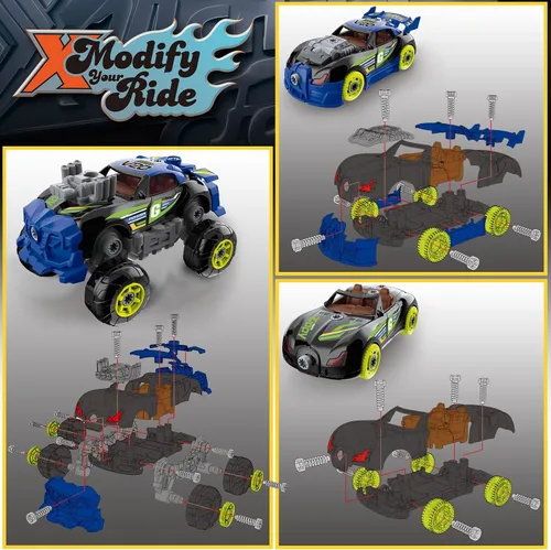 Vista 4 de Pup Go 3 en 1 Coche de Construcción para Niños de 3 años en adelante, Coche para Desmontar con Taladro Eléctrico, Camión de Juguete de Construcción