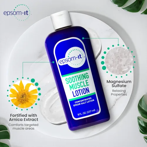 Vista 7 de Epsom-It Loción calmante muscular de magnesio – Crema tópica de sal de Epsom con árnica y sulfato de magnesio – Diseñada para rigidez muscular