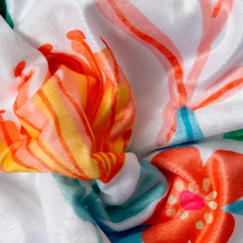 Vista 4 de Manta de franela Sherpa de 50 x 60 pulgadas, hermoso diseño floral con mensaje motivacional, suave, cómoda, cálida, duradera, 100% poliéster