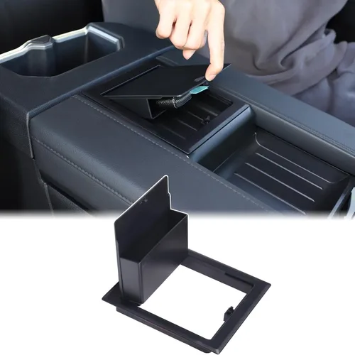 Vista 12 de Aunginsy Funda para caja de almacenamiento oculta compatible con Toyota Tundra 2022 2023 2024 2025 2026, bandeja organizadora de consola central
