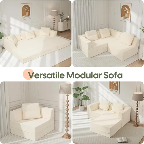 Vista 5 de COMAX - Sofá cama futón, sofá cama convertible, sofás plegables sin hueso
