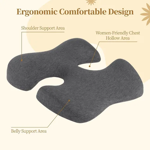 Vista 3 de Almohada de pecho para masaje, almohada boca abajo para dormir, cojín ergonómico para el pecho, cojín de masaje para cama de dormir, spa, hogar