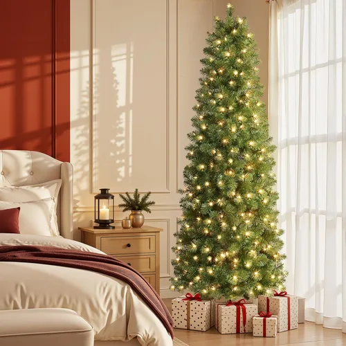Vista 6 de SHareconn - Árbol de Navidad artificial preiluminado de 4 pies y luces
