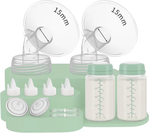 Vista 24 de Juego completo de 2 piezas de repuesto de extractor de leche de 0.472 in con botella de 10 oz compatible con bomba Spectra S1/S2/SG/9plus