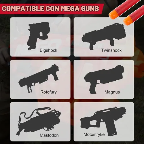 Vista 5 de Recargas de dardos mega para armas mega, balas de dardos mega aptas para armas Nerf Mega, lanzadores de la serie Mega, dardos mega al por mayor 120