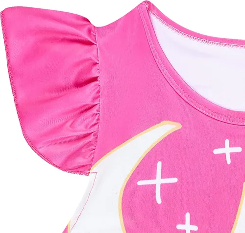 Vista 4 de Brigcalki Girls Princess Dress Little Girls Cartoon Panada Print Dress Party Clothes Casual Dress for Kids