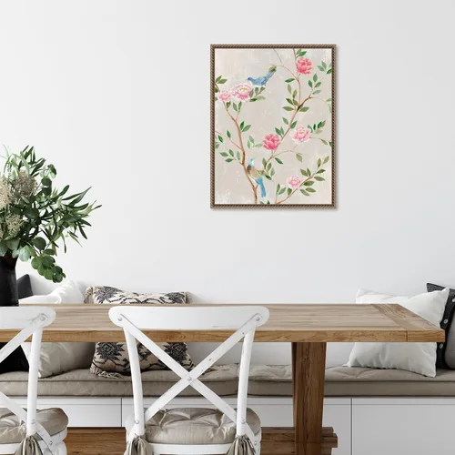 Vista 6 de Amanti Art Lienzo enmarcado para pared, 24 x 18 pulgadas, jardín de pájaros I de Aria K, lienzo enmarcado para pared, obras de arte de animales