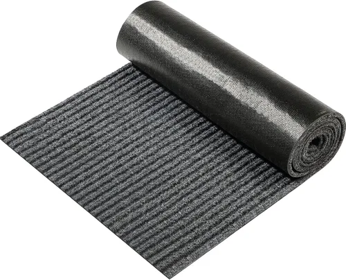 Vista 8 de Nuanchu 1 rollo de felpudo grande a rayas semiacabado de 17 x 29 pulgadas, tapete para puerta angosta, antideslizante, impermeable, para baño, Negro