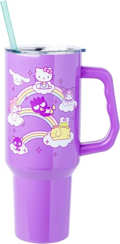 Vista 36 de Silver Buffalo Betty Boop Core - Vaso de acero inoxidable con tapa para pajilla, tapa, popote y asa, 40 onzas
