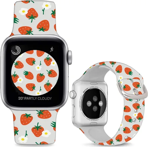 Vista 10 de Correas de silicona suaves compatibles con Apple Watch Band de 1.496 in 1.575 in 1.614 in 1.654 in 1.732 in 1.772 in 1.811 in 1.929 in, correa