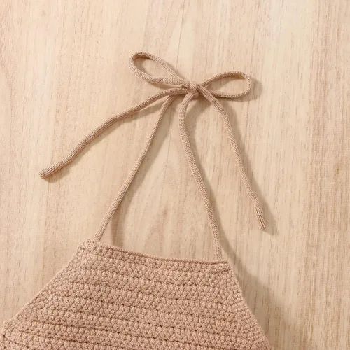Vista 4 de Conjunto de ropa de verano para bebés y niñas, sin mangas, con parte inferior acampanada, con parte inferior acampanada