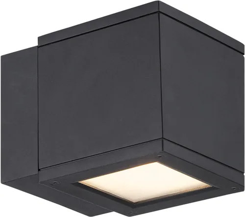 Vista 12 de WAC Lighting WS-W2505-AL Rubix - Lámpara de pared LED para exteriores, doble luz, 3000K, aluminio cepillado