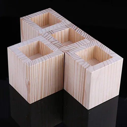 Vista 5 de Muebles modernos de mediados de siglo con patas elevadas, patas de cama ranuradas en bloque de madera maciza, patas de mesa, patas de gabinete