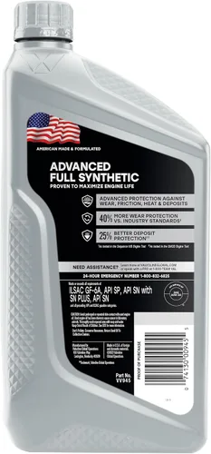 Vista 162 de Valvoline SynPower Full aceite sintético para motor, 1 Cuarto de galón, Ambar