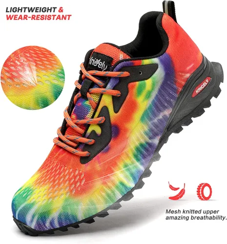 Vista 4 de Kricely Tenis de correr para hombre, para caminar, senderismo, tenis para hombre, tenis cruzado, tenis al aire libre, calzado casual