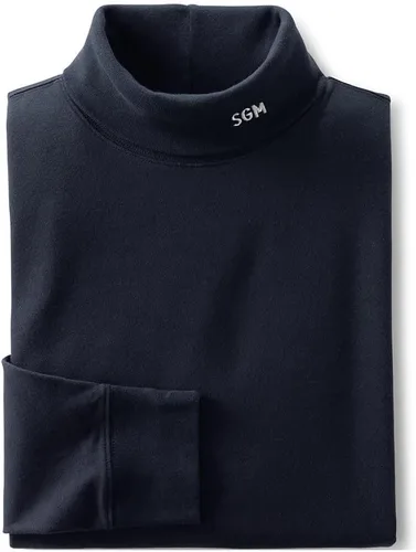 Vista 5 de Lands' End - Camisa de cuello alto Super-T de mezcla de algodón para hombre Negro