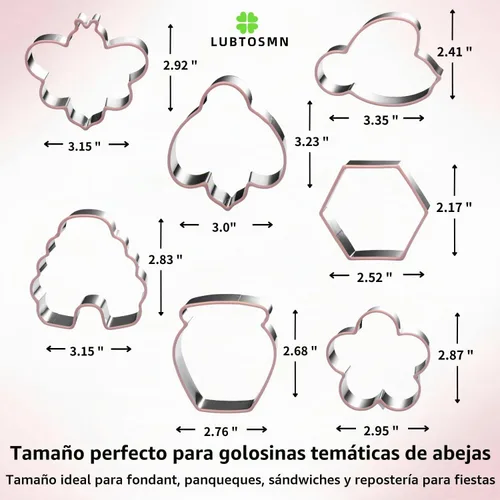 Vista 7 de LUBTOSMN Juego de cortadores de galletas con temática de abeja, juego