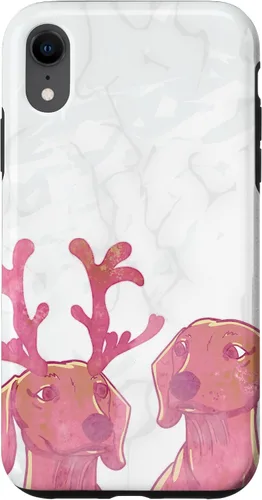 Vista 8 de iPhone 14 Rosa Dachshund Deer Astler Cute Animal Dog Lovers Estuche de regalo