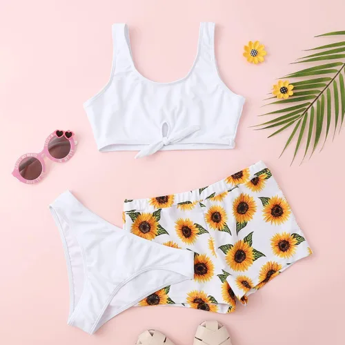 Vista 2 de Sutlupeya Traje de baño de 3 piezas para niña con pantalones cortos