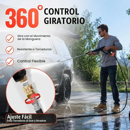 Vista 4 de YAMATIC Manguera para lavadora a presión de 50 pies, alambre de acero trenzado, 4000 PSI Negro