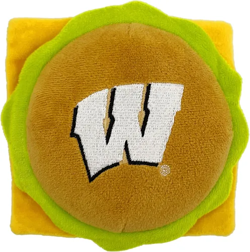 Vista 23 de NCAA Alabama Crimson Tide HOT Dog - Juguete de peluche para perros y gatos, juguete de peluche para perros y gatos con chirriador interior y hermoso