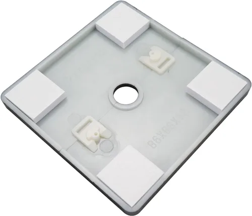 Vista 6 de 2 piezas de brida dividida de pared, placas de escudo autoadhesivas cuadradas de ABS con diseño de hebilla para tubo de 0.47"/12mm de diámetro