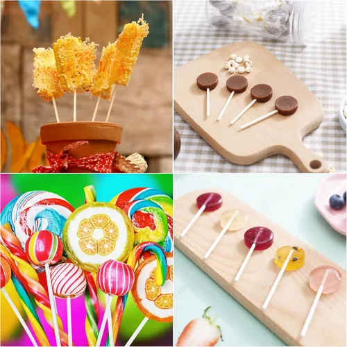Vista 6 de 300 palitos de papel blanco de 4 pulgadas, palitos de lechón de papel, palitos de pastel para decoración de pasteles, chocolate, galletas, caramelo