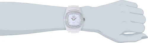 Vista 2 de TKO ORLOGI TK537-WW Tivoli Swarovski Crystal acentuado caja de plástico y correa de goma reloj para mujer