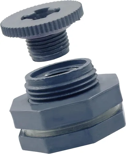 Vista 6 de 1" PVC Bulkhead Fitting con enchufes NPT1 rosca hembra conector tanque de agua para barriles de lluvia, acuarios y estanques