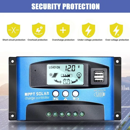 Vista 5 de EpRec MPPT 100A 12V/24V Controlador Regulador de Carga de Panel Solar con Seguimiento Automático de Enfoque, Puerto USB Dual, Pantalla LCD, Nueva