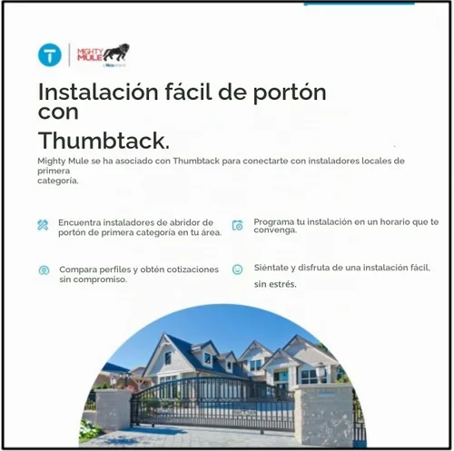 Vista 8 de Mighty Mule MM271 - Abridor automático de puertas, listo para solar, viene con control remoto para abridor de puerta y más, hasta 12 pies de largo