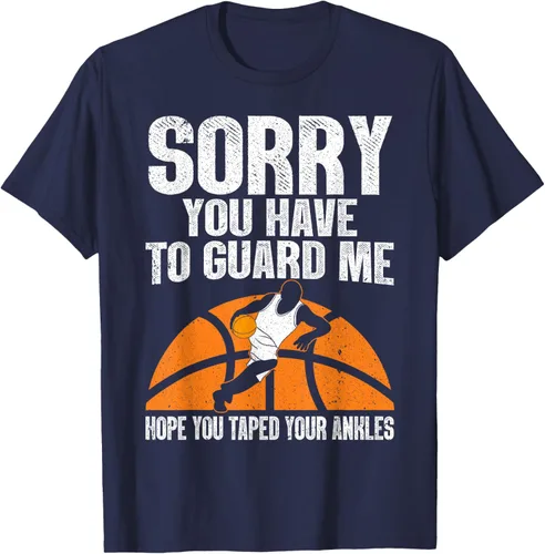 Vista 53 de Camiseta divertida de baloncesto para hombres y mujeres, Negro