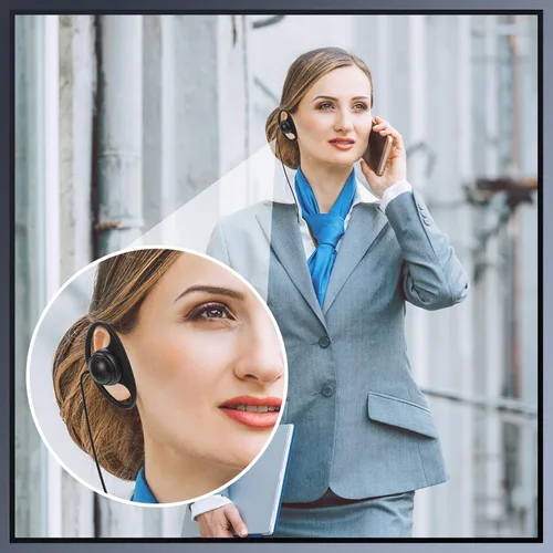 Vista 5 de Macarrie 6 auriculares de radio con micrófono 2 pines en forma de D Walkie Talkie auricular con micrófono Walkie Talkie Auricular compatible
