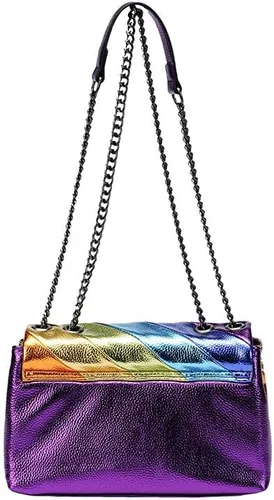 Vista 3 de Bolso de hombro para mujer, colorido bolso cruzado bolso de mano, bolso cuadrado para fiesta, noche, elegante y ligero