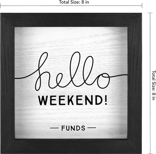 Vista 4 de MCS Hello Weekend Fund Bank Shadowbox, madera negra