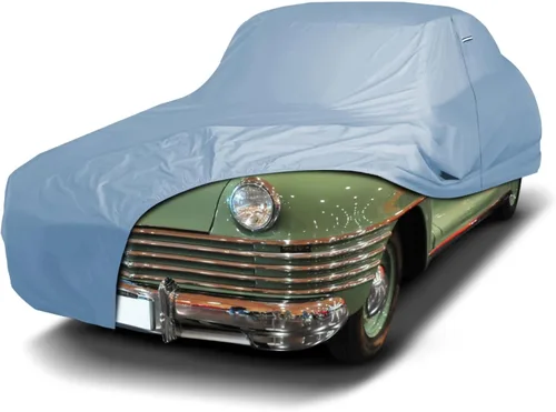 Vista 80 de iCarCover Funda de automóvil personalizada Premium para Chrysler Imperial 1957-1975, resistente, impermeable, para todo tipo de clima, lluvia Negro