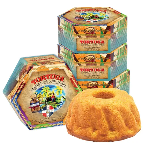 Vista 6 de Tortuga - Paquete de regalo de surtido de pasteles de ron caribeño de 4 onzas