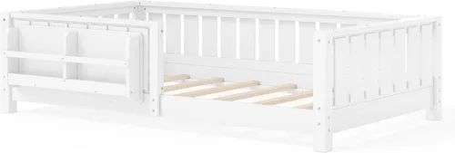 Vista 9 de Bellemave Cama Montessori blanca con valla y listones