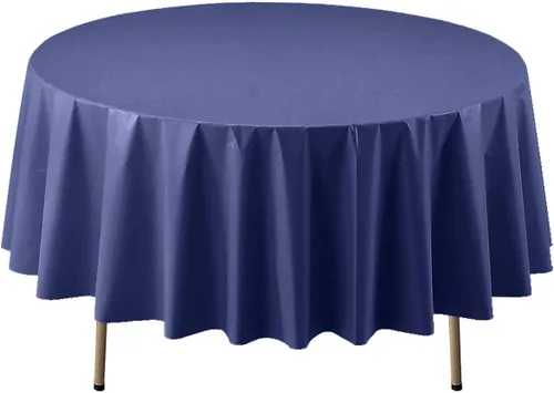 Vista 12 de Party Essentials Mantel redondo de plástico desechable de 84 pulgadas, 3 unidades, color negro