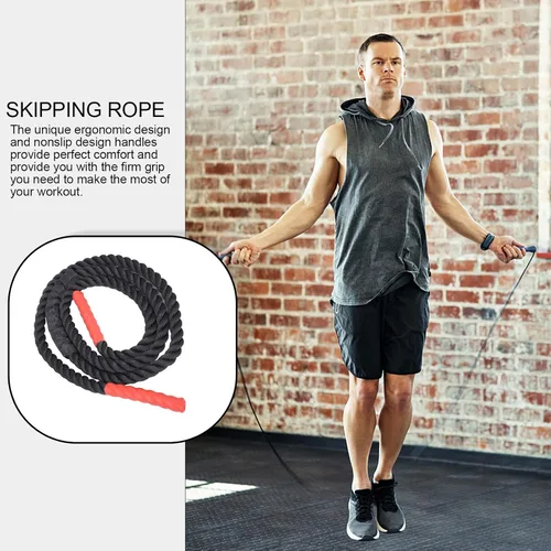 Vista 8 de Toyvian Cuerda de saltar de alta resistencia para entrenamiento de fuerza para adultos, MMA, boxeo, gimnasio, entrenamiento