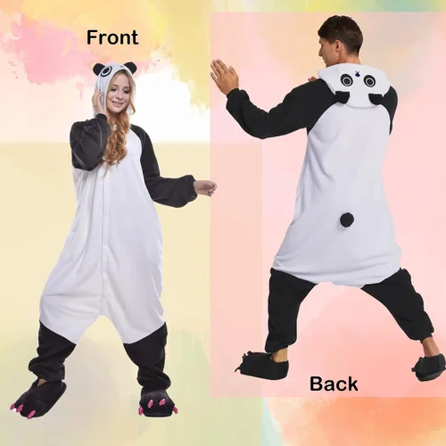 Vista 3 de NEWCOSPLAY Unisex Animal Onesie Adult Plush One Piece Pajamas Cosplay Costume