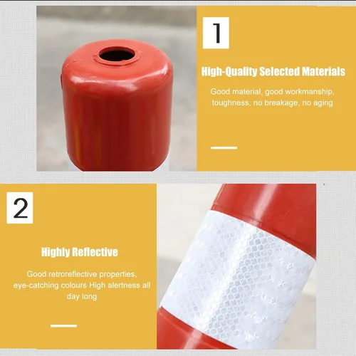 Vista 4 de HAIXHX Delineador de plástico, bolardo de seguridad de tráfico, cono de seguridad reflectante desplegable de plástico flexible para control