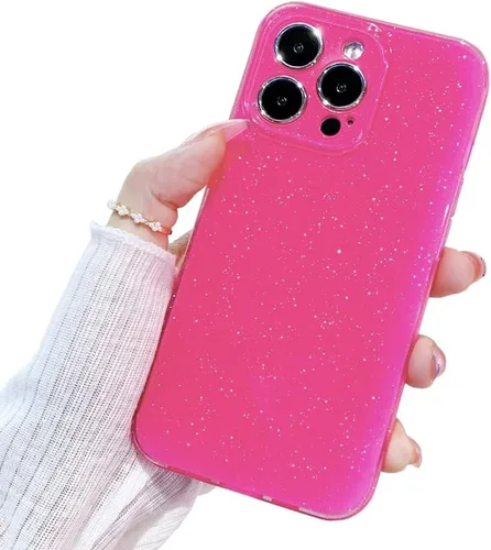Vista 8 de Funda protectora para iPhone 13 con purpurina para mujeres y niñas, funda protectora suave y brillante para iPhone 13, color rosa