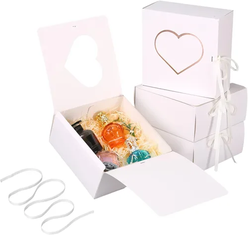 Vista 9 de Dekun 3 cajas de regalo con tapas a granel para regalos, cajas de papel con forma de corazón de 9 x 9 x 4 pulgadas, perfectas para regalos de dama