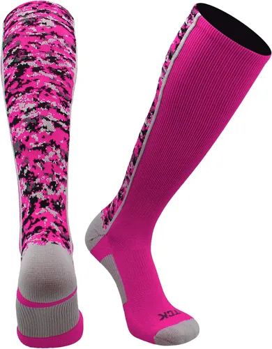 Vista 12 de TCK Calcetines de béisbol y fútbol americano de camuflaje digital para jóvenes, niños y hombres - Longitud por encima de la pantorrilla Negro