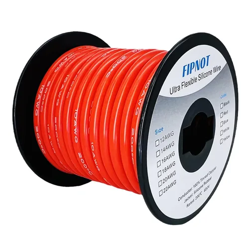 Vista 21 de Cable de 8 AWG Alambre Calibre 8 de Silicona - Carrete Negro de 25 pies, Alambre de Cobre Estañado Trenzado Extra Flexible 8AWG para Soldadura 200℃